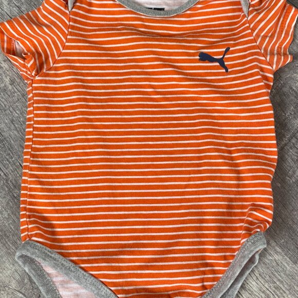 Orange Striped Puma Baby Onesie 3-6 M - Picture 1 of 2